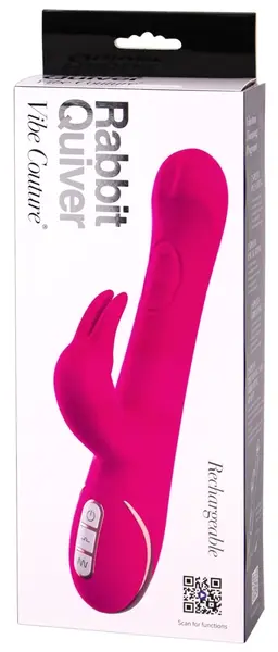 Vibe Couture Quiver Rabbit Pin Intimate Device, 21.4 cm, Soft Touch, Pink