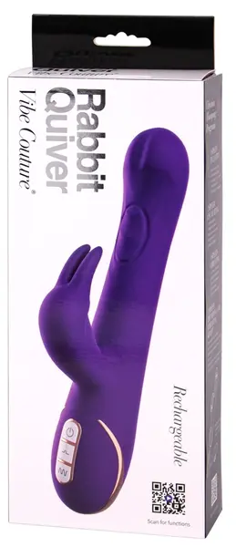 Vibe Couture Quiver Rabbit Model, Flexible, Soft Touch, 21.4 cm, Purple