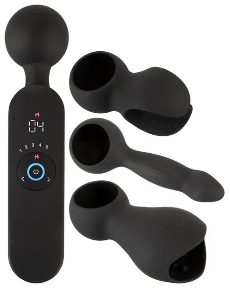 Couples Choice Wand Masažer sa Više Nastavaka, 21.5 cm, Crni