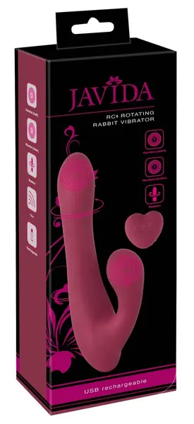 Javida RC Rotating Rabbit Dual Motor Vibrator Pink 20.6 cm