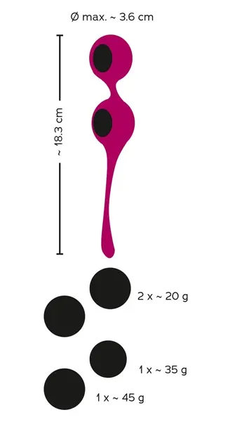 Sweet Smile Love Balls Training Set - Adjustable Silicone Pelvic Trainer
