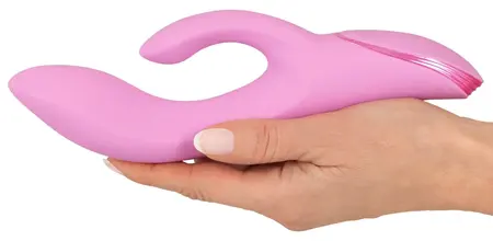Sweet Smile Nodding Rabbit Flexible Silicone Dual Motor Vibrator 21.5cm