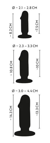 ANOS Analni Plug Trening Set 3 Veličine Fleksibilni PVC Usisna Baza