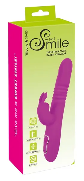 Sweet Smile Thrusting Pearl Ra Pink Dvostruki Intimni Uređaj 26 cm