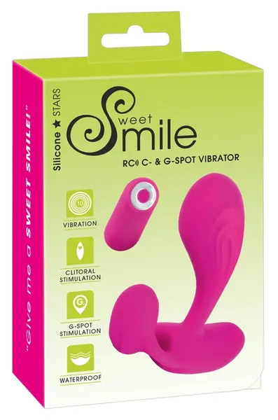 Sweet Smile RC Fleksibilni Silikonski Vibrator sa Dva Motora, Ružičasta, 11 cm