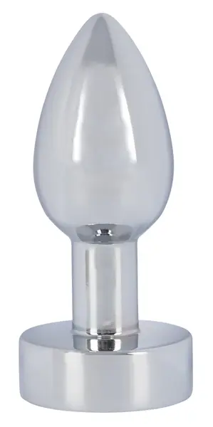 ANOS Heavy Metal Intimate Plug with Vibration, Rechargeable, Silver, 9cm