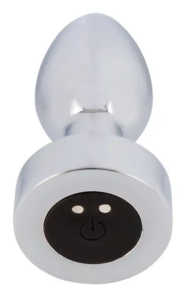ANOS Heavy Metal Intimate Plug with Vibration, Rechargeable, Silver, 9cm