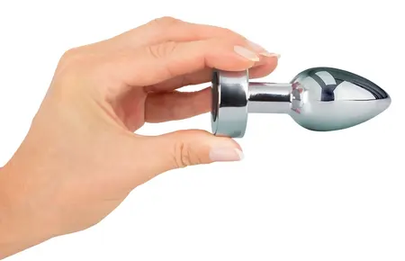ANOS Heavy Metal Intimate Plug with Vibration, Rechargeable, Silver, 9cm