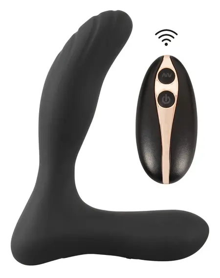 ANOS RC Prostate Plug with Remote Control, Dual Motor, Black, 13.5 cm