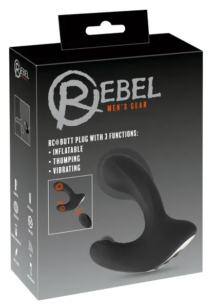 Rebel RC Naduvajući Intimni Čep 3 Funkcije, Daljinski Upravljač, Silikon