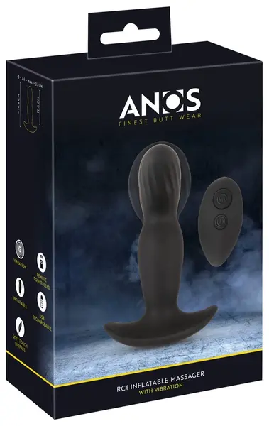 ANOS RC Inflatable Plug with Remote - Soft Touch, 10 Modes, Black