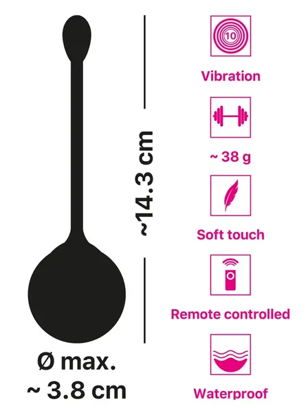 You2Toys RC Love Ball Vibrating Pelvic Trainer, Silicone, 14.3 cm, Purple
