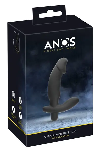 ANOS Prostata Masažer Vibe Sistem Silikon Crni 14 cm USB Punjenje