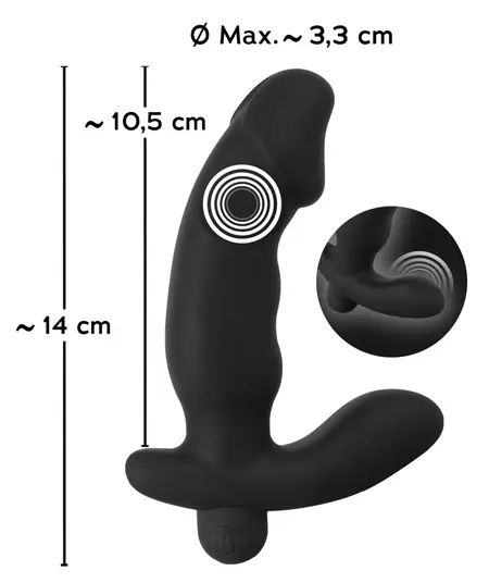 ANOS Prostata Masažer Vibe Sistem Silikon Crni 14 cm USB Punjenje