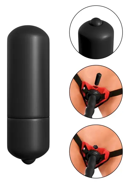 FFS Adjustable Vibrating Strap-On Set with Suction Cup, Black/Red, 16.5 cm