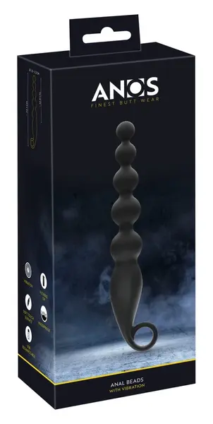 ANOS Vibrirajuće Analne Perle Fleksibilne 7-Režimske Silikonske 22.1 cm Crna