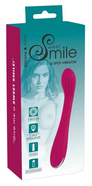 Sweet Smile Zakrivljeni Stimulator G-Spot, 12 Režima, USB, Ljubičasta, 20 cm
