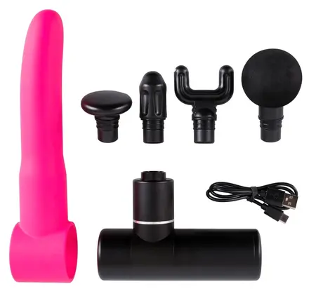 You2Toys Multi-Speed Massage Gun Set with 5 Attachments, USB Rechargeable