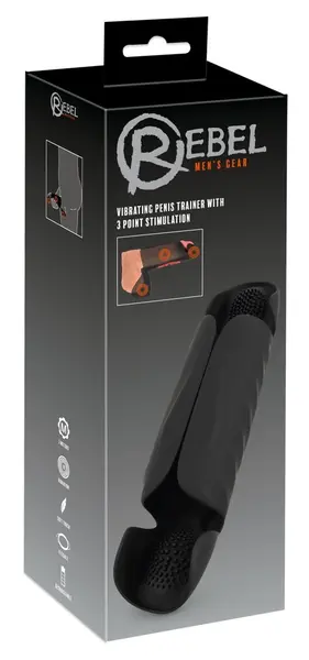 Rebel Intimni Trener 3-Tačkasti Vibrirajući Silikon, 22.1 cm, Crna