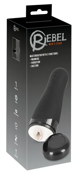 Rebel Intimna Mašina 3-u-1 Grejanje Vibracija Sisanje Crna 26 cm