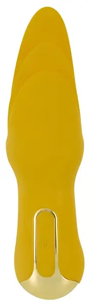 You2Toys Dynamic Licking Vibrator Yellow - 3 Flexible Silicone Tips 18.6cm