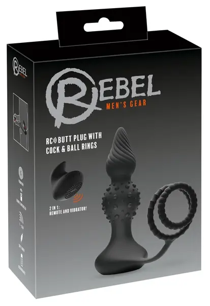 Rebel RC Intimate Double Ring Set with Vibrating Plug & Remote Control