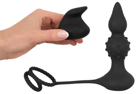 Rebel RC Intimate Double Ring Set with Vibrating Plug & Remote Control