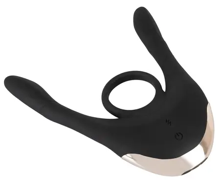 Couples Choice Multi-Function Intimate Device with Remote - Black, 14 cm