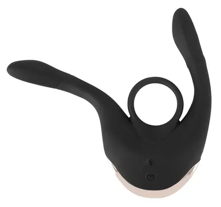 Couples Choice Multi-Function Intimate Device with Remote - Black, 14 cm