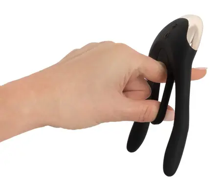 Couples Choice Multi-Function Intimate Device with Remote - Black, 14 cm