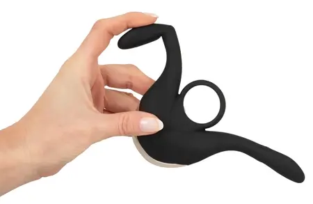 Couples Choice Multi-Function Intimate Device with Remote - Black, 14 cm