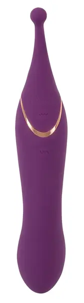Sweet Smile Two Motors Vibe Dual-Ended Silicone Massager 18.1cm Purple