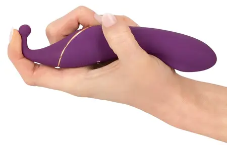 Sweet Smile Two Motors Vibe Dual-Ended Silicone Massager 18.1cm Purple
