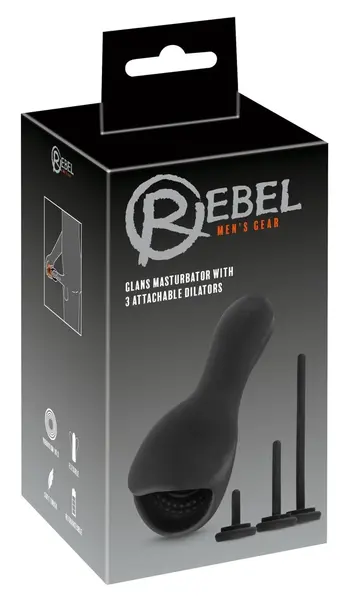 Rebel 3Di Uređaj za Stimulaciju Glansa sa Fleksibilnim Dilatatorima, Crni