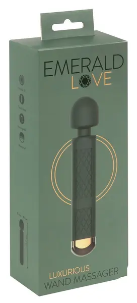 Emerald Love Luxurious Wand Massager Rechargeable Waterproof 10 Modes 22.2cm
