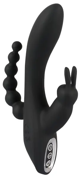 Smile Trostruki Multi-Zona Vibrator sa Zecom i Perlama, 20.8 cm, Ljubičasti