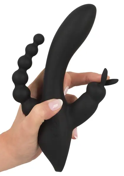 Smile Trostruki Multi-Zona Vibrator sa Zecom i Perlama, 20.8 cm, Ljubičasti