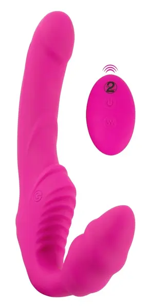 RC Strapless Dual Vibrator with Remote Control, Soft Touch, 22 cm