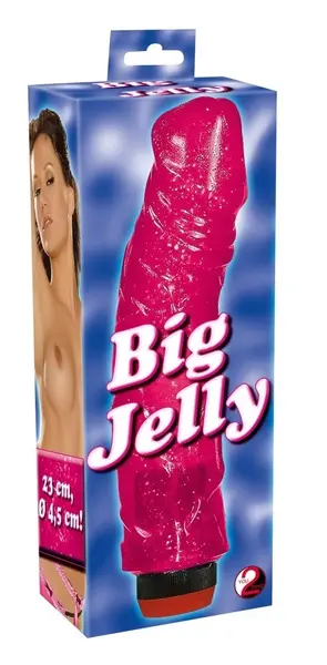 You2Toys Veliki Jelly Fleksibilni Vibrator, Više Brzina, Efekat Šljokica, 23cm