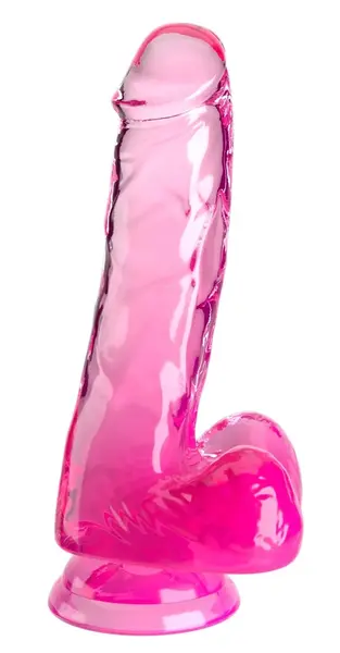 King Cock Clear 6 Inch sistem sa bazom Pink transparentni TPE