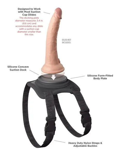Pipedream Body Dock Lap Strap Adjustable Intimate System Black