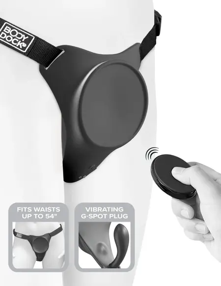 Pipedream Body Dock G-Spot Pro Harness sa vibrirajućom pločom, podesivi kaiševi