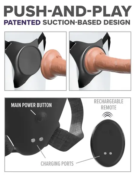 Pipedream Body Dock G-Spot Pro Harness sa vibrirajućom pločom, podesivi kaiševi