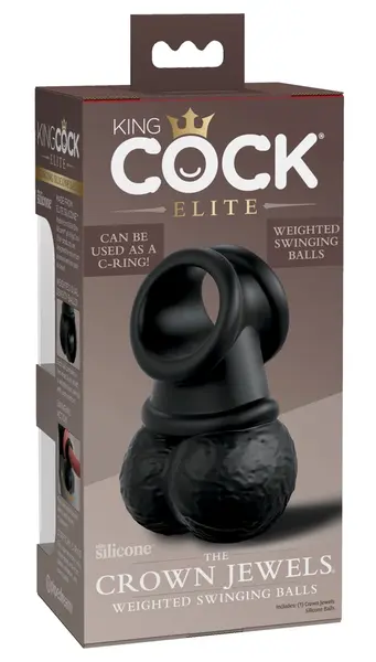 King Cock Elite TCJ Otežani ljuljajući prsten sa lopticama Dual Density Silikon