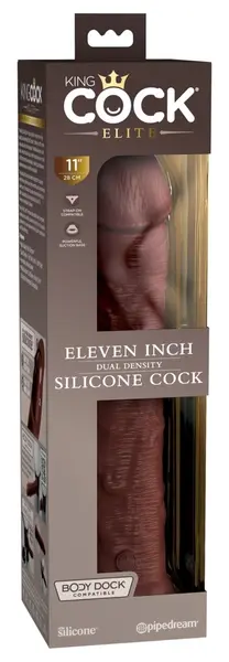 King Cock Elite KCE 11 Dual Density Silicone Model Brown 29.5 cm