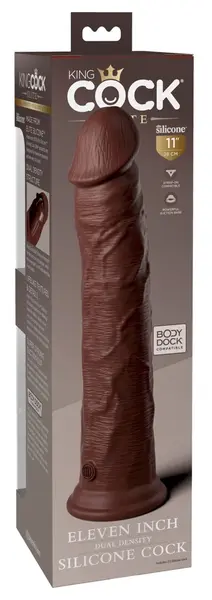 King Cock Elite KCE 11 Dual Density Silicone Model Brown 29.5 cm