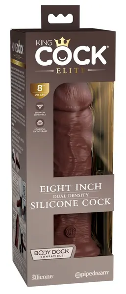 King Cock Elite KCE 8 Dual Density Intimate Model Brown 22cm Silicone