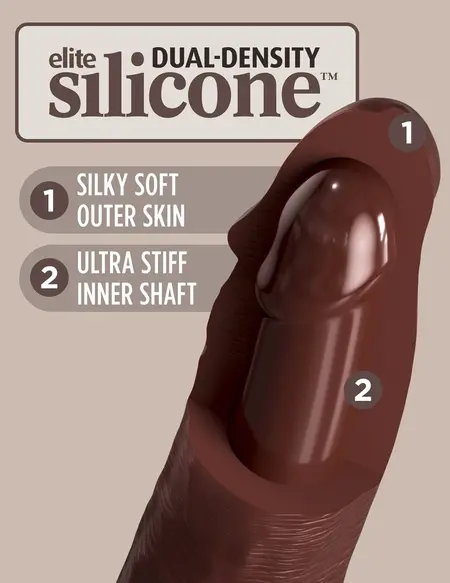 King Cock Elite KCE 8 Dual Density Intimate Model Brown 22cm Silicone