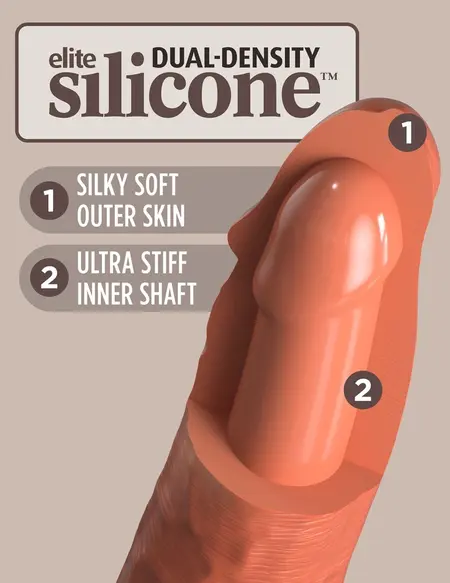 King Cock Elite KCE 8 Dual Density silikonski model Tan 22 cm