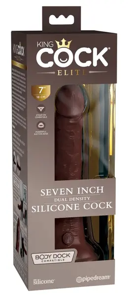 King Cock Elite KCE 7 Dual Density Intimate Model Brown 21 cm